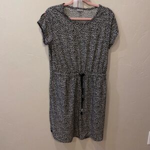talbots black printed casual dress